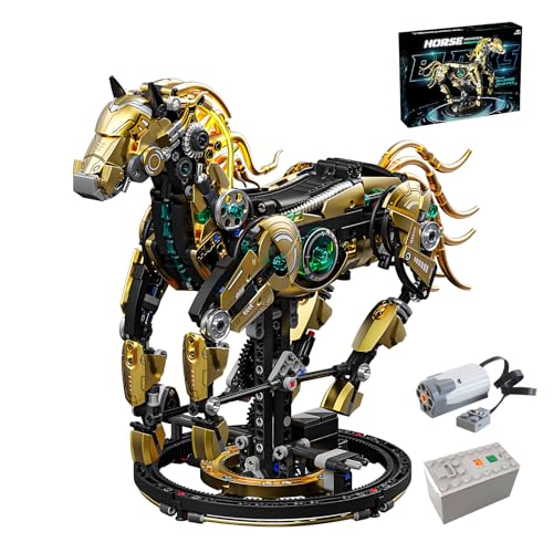 CSNRHG Mechanical Horse Building Block Set Build & Pose with Movable Legs - color: Mechanical Horse With Motor