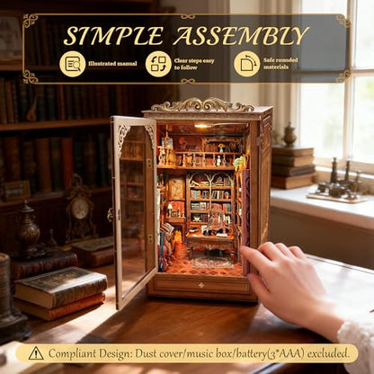 CRIOLPO Book Nook Kits for Adults DIY Miniature Dollhouse Kit for Adults - color: Time Bookstore