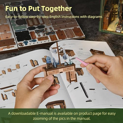 CCCDF Book Nook Kit, The Radium Lady DIY Miniature House with LED - color: The Radium Lady