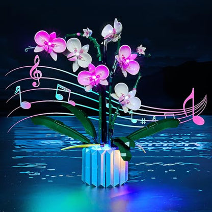 Upgraded LED Lighting Compatible with Lego Orchid 10311, Music Version Light Kit Compatible with Lego 10311 Plant Decor, Giving Light to Model, NOT Included The Model