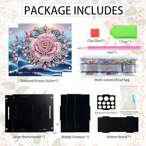 DIY 5D Diamond Painting Pen Holder Set – Floral Pencil Holder Craft Kit for Desk, Decorative Diamond Art Organizer for School, Office, and Home - color: Pink Rose