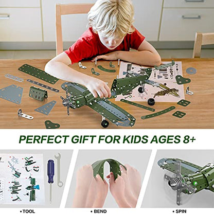 Lucky Doug Building Toys Model Airplane Set - DIY Building Stem Projects Toys for Kids Boys Ages 8-12, Assembly Science Toys for Model Fans - style: 9902