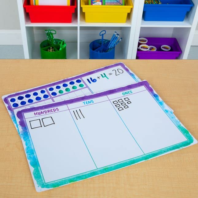 Really Good Stuff Ten-Frames & Place Value Dry-Erase Practice Mats