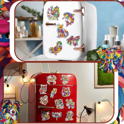 Remuuly 30 Pcs Animal Diamond Painting Magnets Diamond Art Kits for Adults - color: Animal