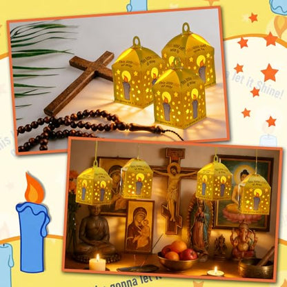 Simgoing 24 Sets Religious Candle Lantern Kit Sunday School Crafts - style: Light of Mine