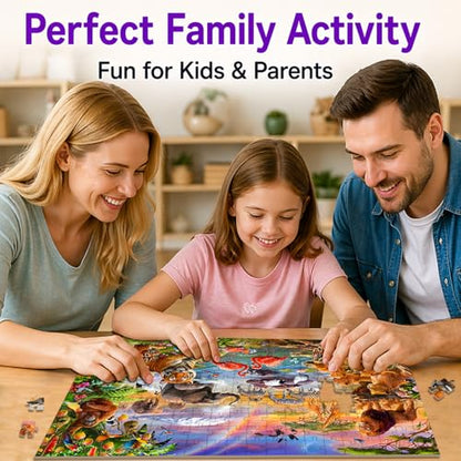 Puzzles for Kids Ages 6-8 8-10 - 200 Piece Puzzles - Animal World Puzzle - color: Animal World