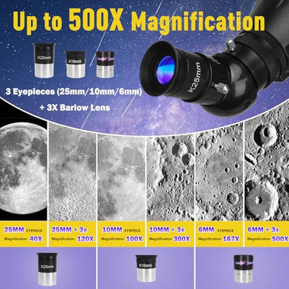 HETEKAN 90mm Aperture 1000mm,Telescope for Adults High Powered, Purple