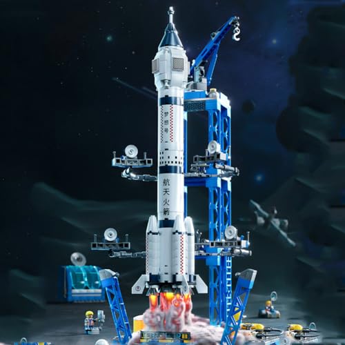 Vilbocr Space Rocket Building Blocks Set - （130-Piece ） STEM Toys for Kids Ages 6-12, Creative DIY Astronaut Adventure Kit, Cool Birthday Gifts for Boys & Girls - color: Rocket launcher