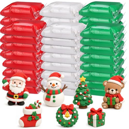 Air Dry Clay Bulk, Modeling Clay for Kids, 100 Pcs, Red,Green，White - color: Red,Green，white