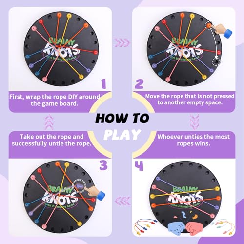 Brainy Knots Rope Untangling Game Logic Puzzle Brain Games for Kids Adults