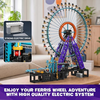 Mould King 26018 Ball Ferris Wheel Building Set - 4402+ Piece Motorized Kinetic Marble Run Engineering Model, Dynamic Mechanical Display Kit for Ages 14+/Adults Collectors