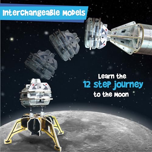 Imagimake Mapology Man's Journey to Moon, Apollo 11 3D Model Kit for Kids - style: Man's Journey to Moon