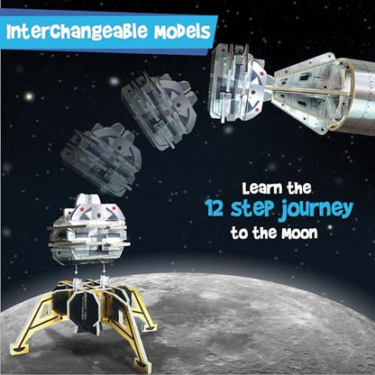 Imagimake Mapology Man's Journey to Moon, Apollo 11 3D Model Kit for Kids - style: Man's Journey to Moon