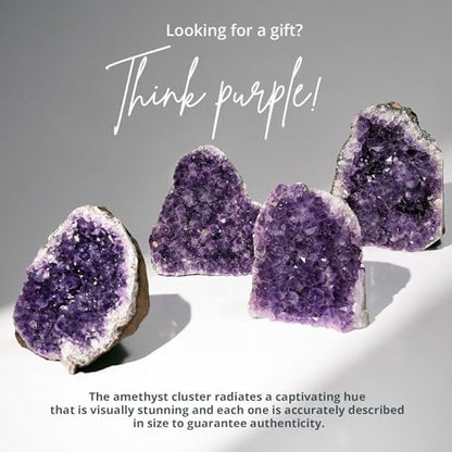 2 to 3 Lb Amethyst Crystal Geode From Uruguay – 4" to 7" Height, Natural Amethyst Cluster – Unique Decorative Crystal for Meditation and Wellness Spaces - style: 2 lb to 3 lb