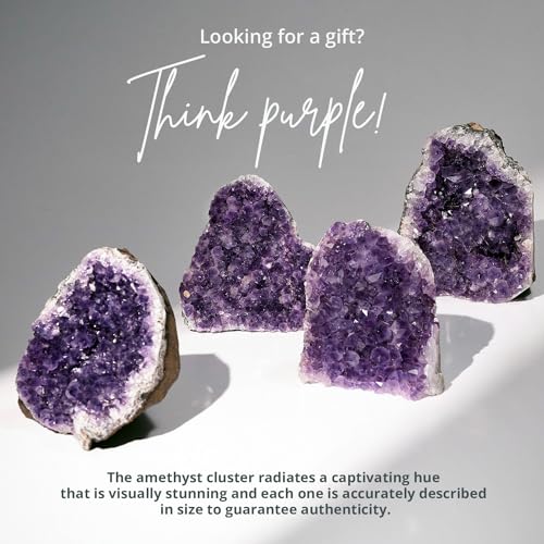 4 to 5 Lb Amethyst Crystal Geode From Uruguay – 4.5" to 9" Height, Natural Large Amethyst Cluster Rock – Crystals and Healing Stones - style: 4 lb to 5 lb