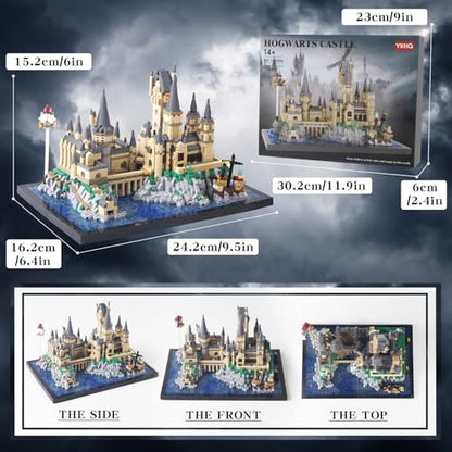 2900+PCS Micro Mini Hog Magic Castle Building Blocks Model Set,Creative Ideals Harry Tower Architecture,Unique Present for 14+ Kids or Adults