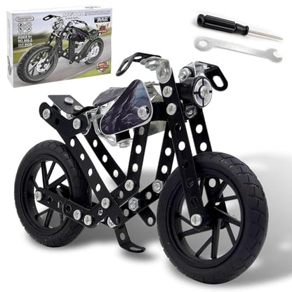 Metal Model Motorcycle Kits - 117 Pcs Erector Sets for Boys Age 8-12, Motobike Building Toys, STEM Kits for Kids Age 8-10, Assembly Car Project for 14 and Up, Gifts for 15 16 Year Old Boys and Adults - style: model motorcycle