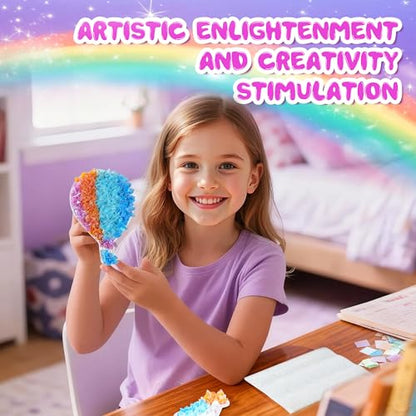 Poke Art Kit for Girls Ages 4-8 | Princess Theme DIY Craft Kit | Mess-Free Fabric Puncture Painting | Creative Activity Gift for 6-12 Year Old Girls | Birthday Party Art Set - color: White