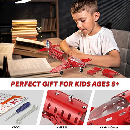 Lucky Doug STEM Building Projects Model Airplane Set - Building Toys for Kids Ages 8-12, Assembly Science Kit for Boys 7 8 9 10 11 Years Old - style: 869-2