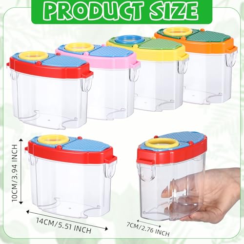 Halloscume 4 Pcs Bug Catcher for Kids Collector Toy Bug Habitat with Magnified Viewer, Insect Habitat, Outdoor Toys, Insect Box Magnifying Tools & Carry Strap - Educational Outdoor Adventure Gift
