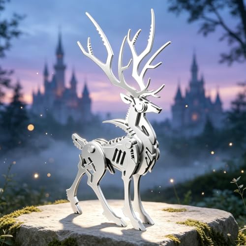 FILASLFT 3D Metal Puzzles for Adults,Mechanical Model Kit Small Dream Elk - color: A9-small Elk-silvery