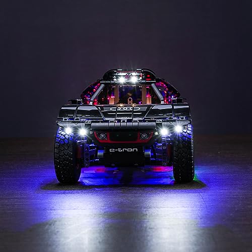 Upgraded Led Light Kit for Lego Technic Audi RS Q e-tron Building Set, Remote Control Compatible with Lego 42160 (Model Not Included) - style: RC Version Light Kit 42160