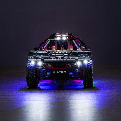 Upgraded Led Light Kit for Lego Technic Audi RS Q e-tron Building Set, Remote Control Compatible with Lego 42160 (Model Not Included) - style: RC Version Light Kit 42160