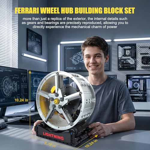 Motorized LED Race Car Wheel Hub Building Set 360°Rotate 578PCS Age 8+ - style: T2022