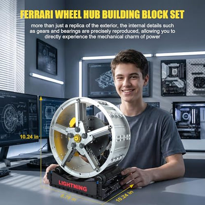 Motorized LED Race Car Wheel Hub Building Set 360°Rotate 578PCS Age 8+ - style: T2022