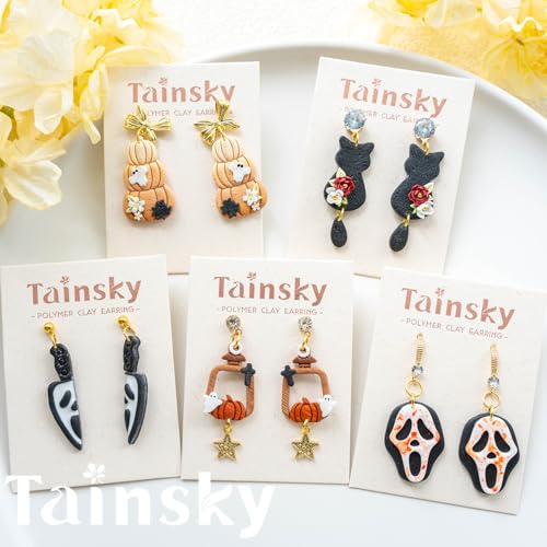 Tainsky Halloween Clay Cutters - 20 Shapes for Polymer Jewelry & Earrings (A) - color: Set A
