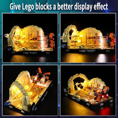 Vaodest Led Light for Lego 75380 Mos ESPA Podrace Diorama Building Blocks Model,Design and Configuration Compatible with Model 75380(Led Light Only, Not Building Block Kit) - style: 75380 Mos ESPA Podrace Diorama Set