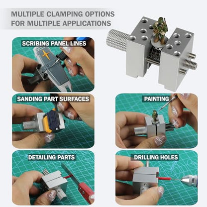 Aluminum Mini Vise, Precision Clamp with 10 Steel Rods for Models - style: Basic Version