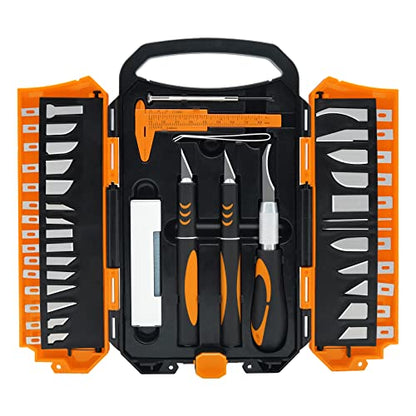 MANUFORE Orange Carft Knife and Pink Sewing Scissors Bundle