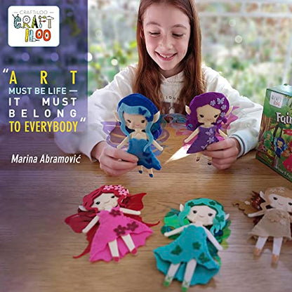 Fairy Elves Sewing Kit for Kids Ages 7-12 - Rainbow Garden Felt Craft - color: Garden Rainbow Fairies Kit