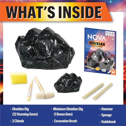 MindWare Gem Dig Kit for Kids Nova Obsidian Excavation