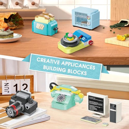 Building Toys for Girls Gift, Mini Building Blocks Appliances for Kids, STEM Building Blocks Party Favors Prizes for Birthday Christmas Easter - 12 Pack - style: Appliances
