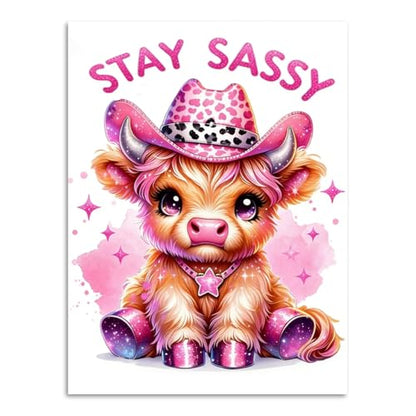 Cute Diamond Painting Kits for Adults, Animal Diamond Art for Adult - color: Pink Cow