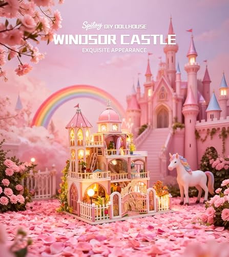 Spilay DIY Miniature House Kit for Adults, Miniature Dollhouse Building Kit - color: Windsor Castle