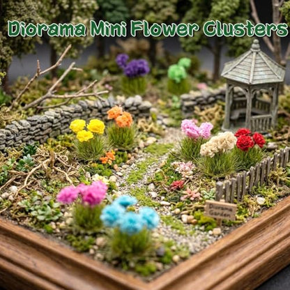 Warmtree 63 Pcs Miniature Colorful Flower Cluster DIY Static Grass - color: Color C