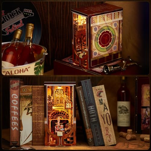 DIY Book Nook Kit, Roaring Twenties Speakeasy 3D Wooden Puzzle for Adults - color: Roaring Twenties Speakeasy
