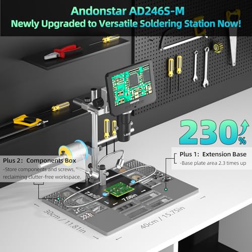 Andonstar AD246S-M Plus 2160P 7'' HDMI Soldering Digital Microscope - size: 7 Inch