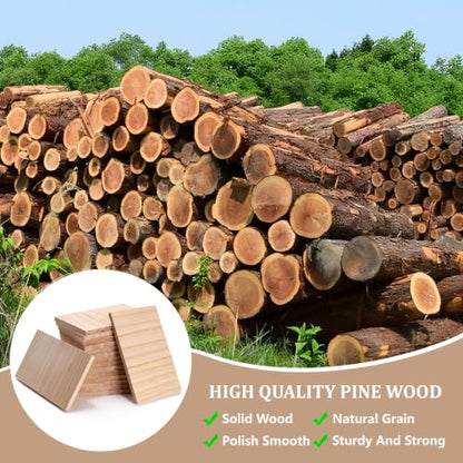 Wooden Blocks Wood Blocks for Crafts, 8 PCS 3″X5″X1/2″ Blank Wood Planks - size: 3″x5″x1/2″ - 8PCS
