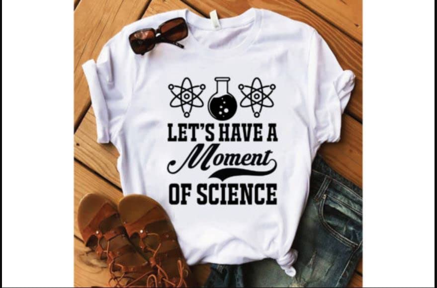 SEC Apparel Science Iron On Patches Decals Transfers Applique Letters for t Shirts Fabric Clothing | (Let’s Have a Moment of Science) - style: Let’s have a moment of science