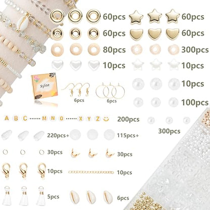 Xylise Jewelry Making Supplies Kit Natural Stone Beads for Irregular Natural Stone with for DIY Craft Bracelet Necklace Earrings for Adults (Transparent) - color: Transparent