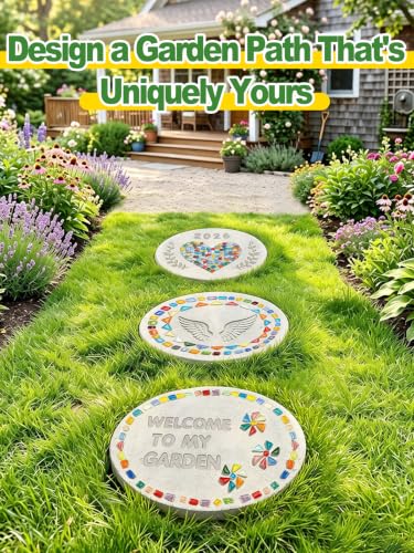 10" All-in-One DIY Stepping Garden Stones Outdoor Kit for Kids Family