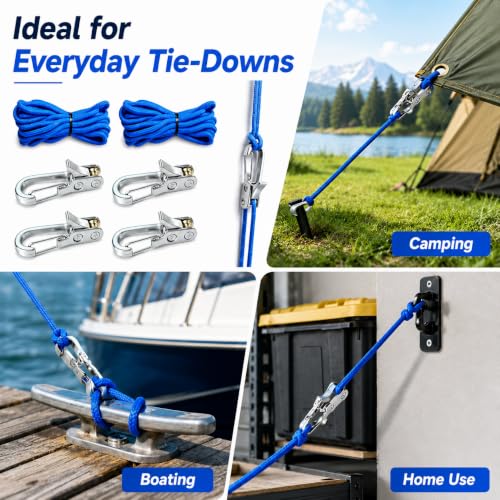 6-Pack Paracord Adjusters,Rope Tightening Tool & Tensioner,Rope with Roller Tensioner Heavy-Duty Tie Down for Camping, Tarps, Guy Lines, Boating & Outdoor Gear