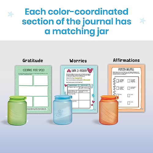 hand2mind Filling My Jars Interactive Journal, Gratitude Journal, Positive Affirmations for Kids, Growth Mindset and Mindfulness for Kids, Social Emotional Learning Activities