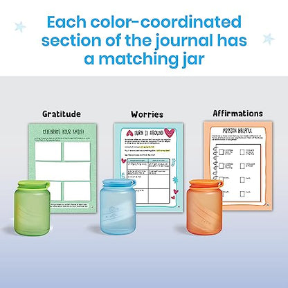 hand2mind Filling My Jars Interactive Journal, Gratitude Journal, Positive Affirmations for Kids, Growth Mindset and Mindfulness for Kids, Social Emotional Learning Activities