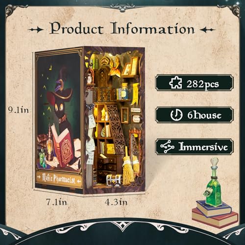 Fsolis Book Nook Kit, Booknook Halloween (Magic Pharmacist) - color: Magic Pharmacist
