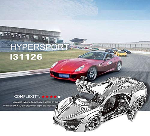 feiwo DIY 3D Car Metal Model Puzzle 3D Laser Cut Jigsaw Craft Kits 3D Metal Model Kit for Adults Birthday Gift Collection Brain Teaser Puzzles